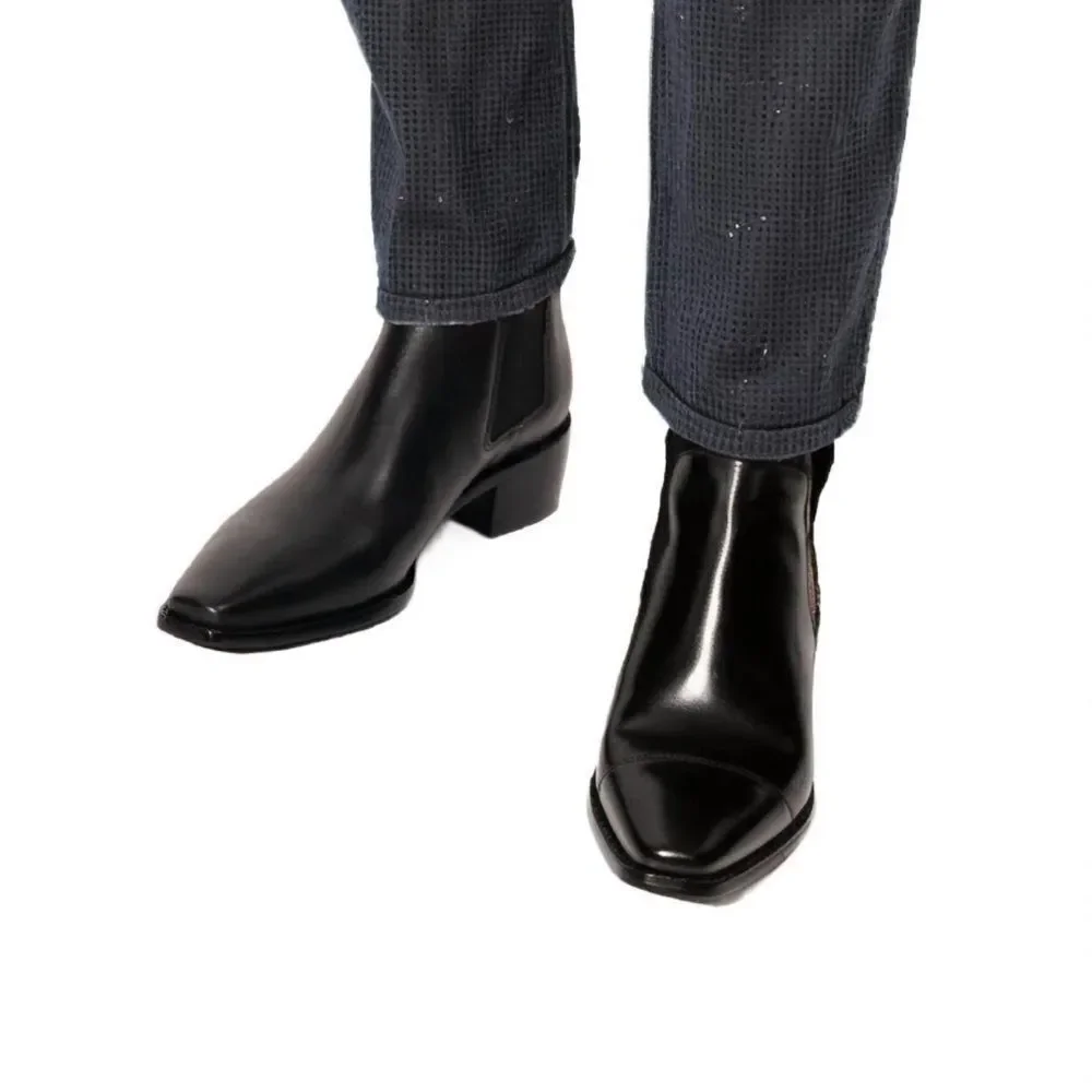 Tory Burch Chelsea Classic Ankle Boots/Dust Bag Black Nappa Leather 8.5 NWT